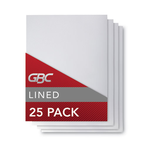 Design View Poly Presentation Covers for Binding Systems, Clear Lined, 11 x 8.5, Unpunched, 25/Pack