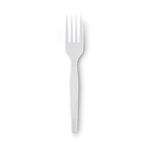 Image of Dixie® Plastic Cutlery, Heavy Mediumweight Forks, White, 1,000/Carton