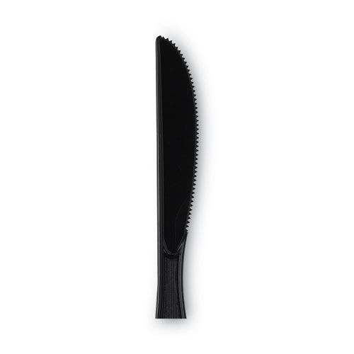 Plastic Tableware, Heavy Mediumweight Knives, Black, 100/Box