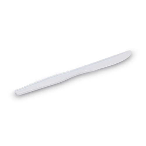 Image of Dixie® Plastic Cutlery, Heavyweight Knives, White, 1,000/Carton