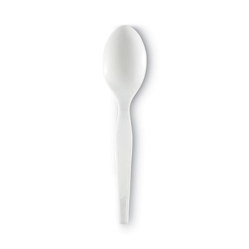 Image of Dixie® Plastic Cutlery, Heavy Mediumweight Teaspoons, White, 1,000/Carton