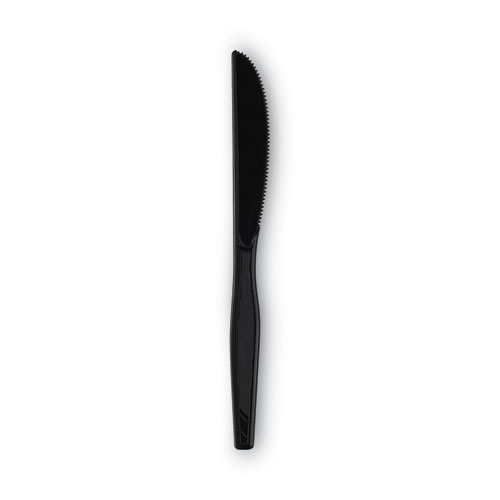 Image of Dixie® Plastic Tableware, Heavy Mediumweight Knives, Black, 100/Box, 10 Boxes/Carton