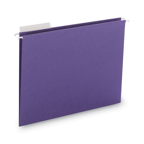 Color Hanging Folders with 1/3 Cut Tabs, Letter Size, 1/3-Cut Tabs, Purple, 25/Box