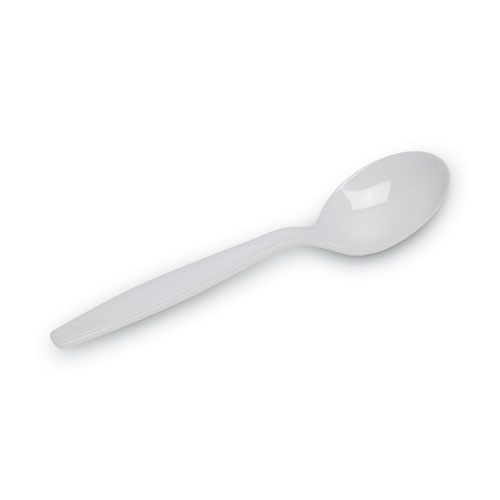 Image of Dixie® Plastic Cutlery, Heavyweight Soup Spoons, White, 100/Box