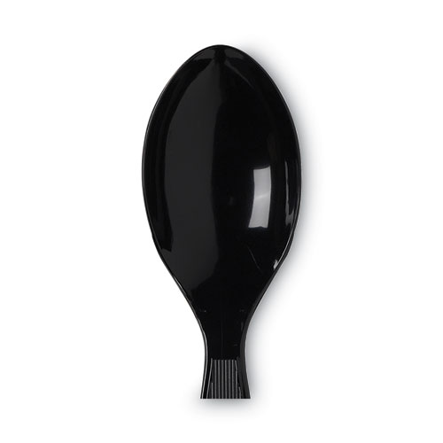 Image of Dixie® Plastic Cutlery, Heavy Mediumweight Teaspoons, Black, 1,000/Carton