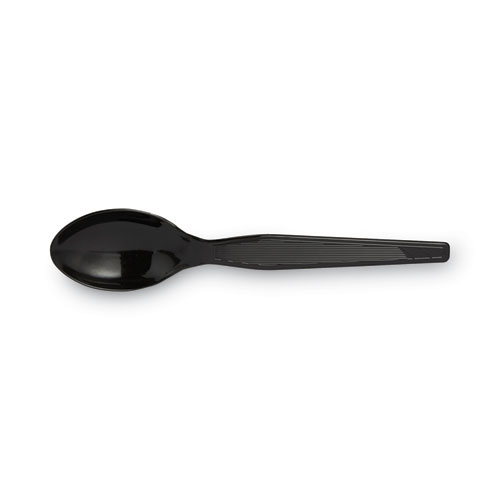 Image of Dixie® Plastic Cutlery, Heavyweight Teaspoons, Black, 1,000/Carton