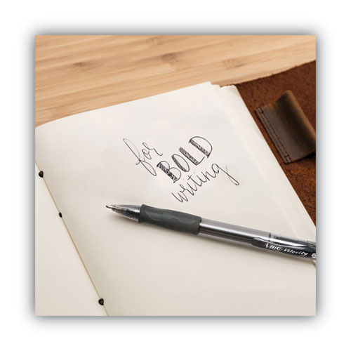 Image of Bic® Glide Bold Ballpoint Pen Value Pack, Retractable, Bold 1.6 Mm, Black Ink, Black Barrel, 36/Pack