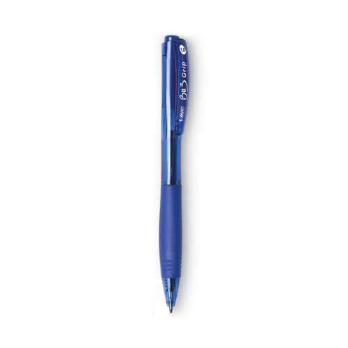 Image of Bic® Bu3 Ballpoint Pen, Retractable, Bold 1 Mm, Blue Ink, Blue Barrel, Dozen