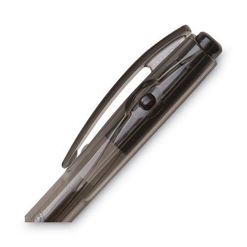 Image of Bic® Bu3 Ballpoint Pen, Retractable, Bold 1 Mm, Black Ink, Black Barrel, Dozen