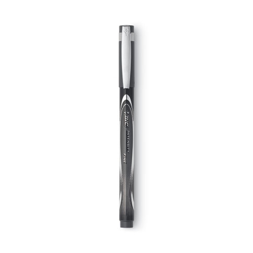 Intensity Porous Point Pen, Stick, Fine 0.5 mm, Black Ink, Black Barrel, Dozen
