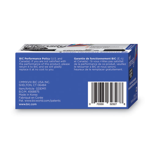 Image of Bic® Intensity Low Odor Chisel Tip Dry Erase Marker, Broad Chisel Tip, Black, Dozen