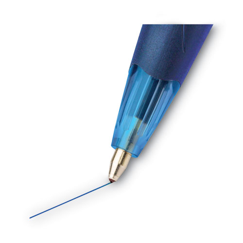 Image of Bic® Glide Ballpoint Pen, Retractable, Medium 1 Mm, Blue Ink, Blue Barrel, Dozen
