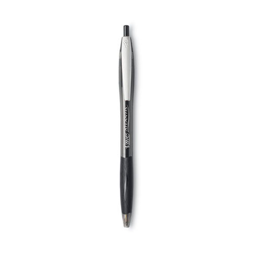 Image of GLIDE Ballpoint Pen, Retractable, Medium 1 mm, Black Ink, Black Barrel, Dozen