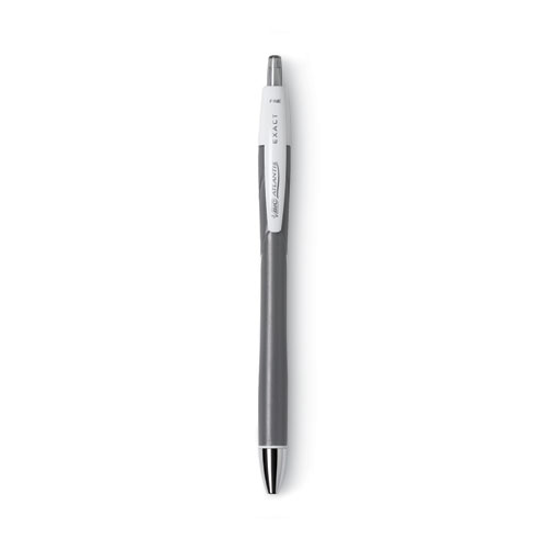 Image of Bic® Glide Exact Ballpoint Pen, Retractable, Fine 0.7 Mm, Black Ink, Black Barrel, Dozen