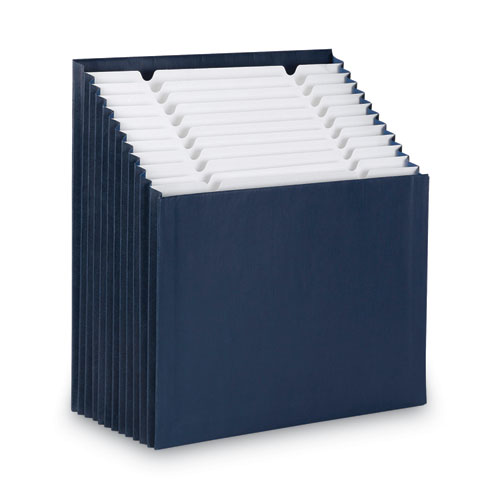 Image of Smead™ Stadium File, 12 Sections, 1/12-Cut Tabs, Letter Size, Navy