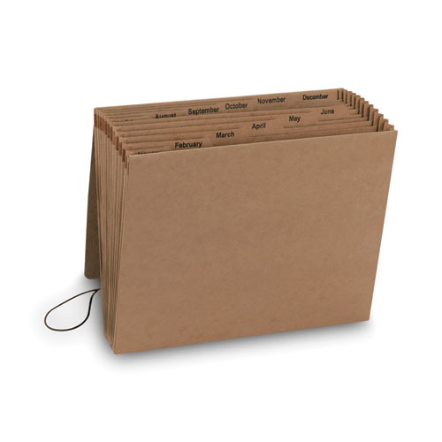 Image of Smead™ Indexed Expanding Kraft Files, 12 Sections, Elastic Cord Closure, 1/12-Cut Tabs, Letter Size, Kraft