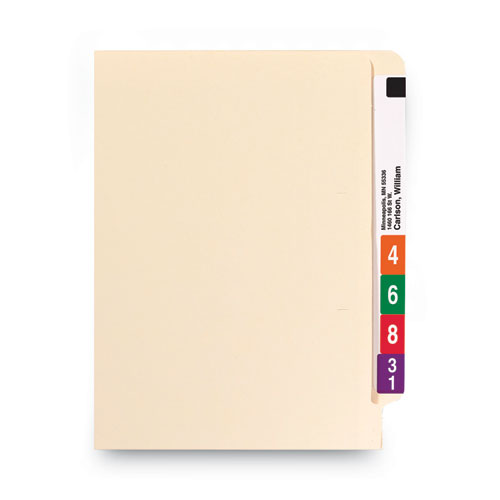Heavyweight Manila End Tab Folders, 9.5" High Front, Straight 1-Ply Tabs, Letter Size, 0.75" Expansion, Manila, 100/Box