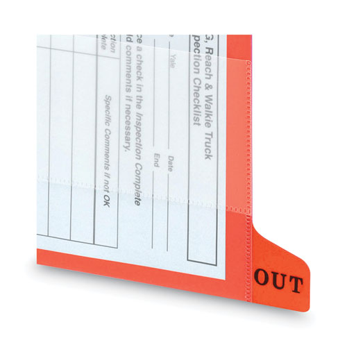 Image of Smead™ Colored Poly Out Guides With Pockets, 1/3-Cut End Tab, Out, 8.5 X 11, Red, 25/Box