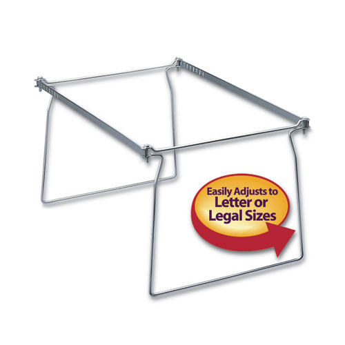 Steel Hanging Folder Drawer Frame, Letter Size, 23" to 27" Long, Gray, 2/Pack