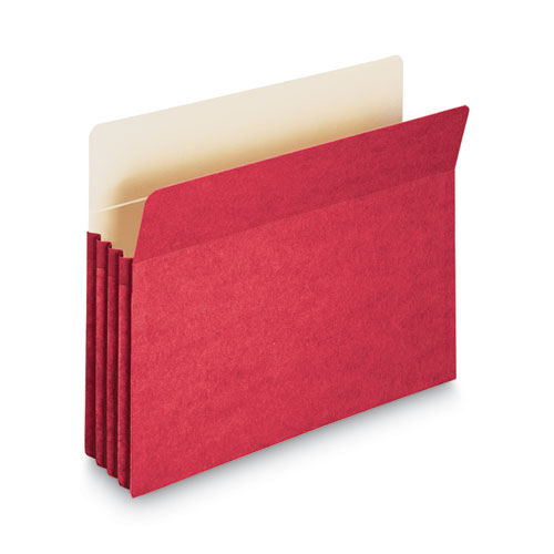 Smead™ Colored File Pockets, 3.5" Expansion, Letter Size, Red