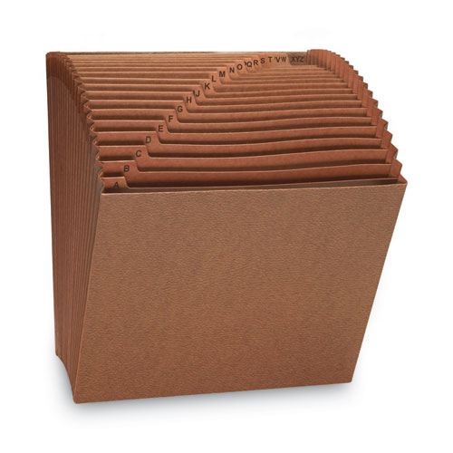 Image of Smead™ Tuff Expanding Open-Top Stadium File, 21 Sections, 1/21-Cut Tabs, Letter Size, Redrope