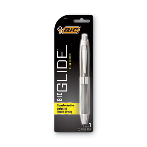 BIC® GLIDE Bold Ballpoint Pen Value Pack, Retractable, Bold 1.6 mm, Black Ink, Smoke Barrel, 36/Pack