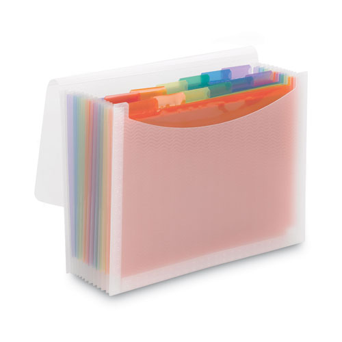 ColorVue Expanding File, 13 Sections, Cord/Hook Closure, 1/6-Cut Tabs, Letter Size, Randomly Assorted Colors