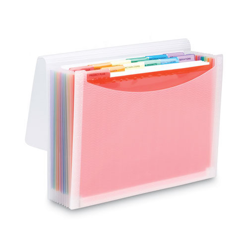 ColorVue Expanding File, 13 Sections, Cord/Hook Closure, 1/6-Cut Tabs, Letter Size, Randomly Assorted Colors