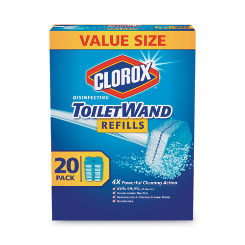 Clorox® Disinfecting ToiletWand Refill Heads, Blue/White, 10/Pack, 6 Packs/Carton