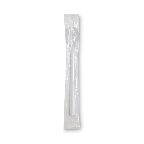 Individually Wrapped Mediumweight Polystyrene Cutlery, Soda Spoon, White, 1,000/Carton