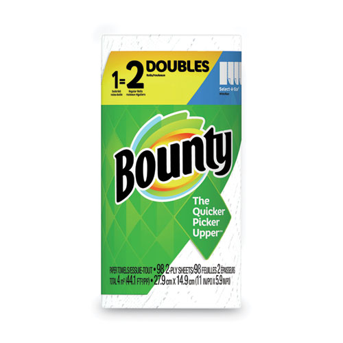 Bounty® Select-a-Size Kitchen Roll Paper Towels, 2-Ply, 5.9 x 11, White, 98 Sheets/Roll, 24 Rolls/Carton