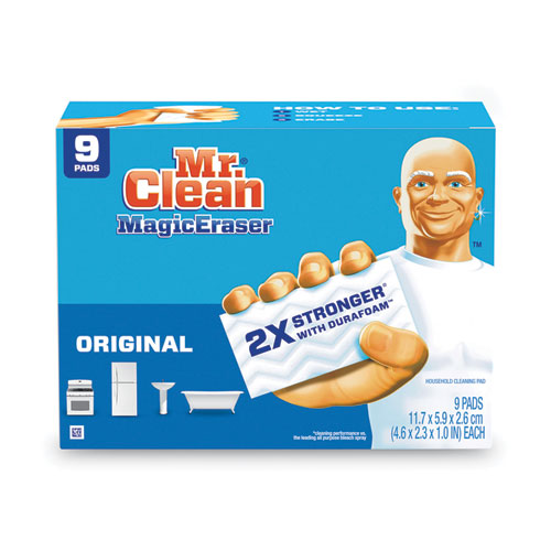 Mr. Clean® Magic Eraser, 4.6 x 2.4, 0.7" Thick, White, 9/Pack