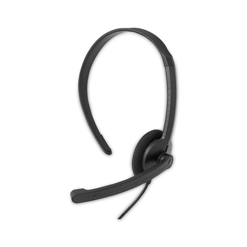 Mono Headset with Microphone and In-Line Remote, Black