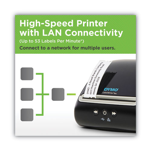 LabelWriter 5XL Series Label Printer, 53 Labels/min Print Speed, 5.5 x 7 x 7.38