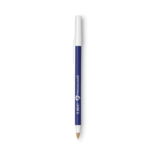 PrevaGuard Round Stic Pen, Stick, Medium 1 mm, Blue Ink, Blue Barrel, Dozen