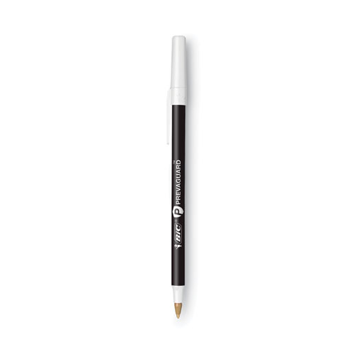 Image of Bic® Prevaguard Ballpoint Pen, Stick, Medium 1 Mm, Black Ink/Black Barrel, 60/Pack