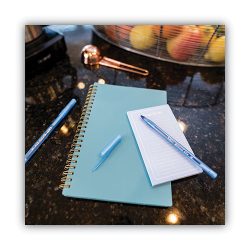 Image of Bic® Round Stic Xtra Life Ballpoint Pen Xtra-Value Pack, Stick, Medium 1.2 Mm, Blue Ink, Gray Barrel, 240/Carton