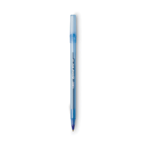 Image of Round Stic Xtra Life Ballpoint Pen Value Pack, Stick, Medium 1 mm, Blue Ink, Translucent Blue Barrel, 60/Box