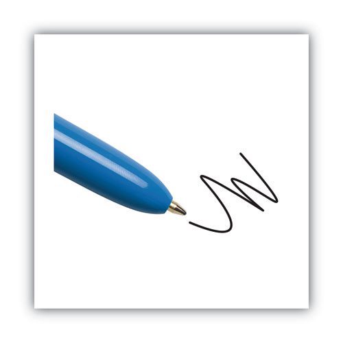 Image of Bic® 4-Color Multi-Function Ballpoint Pen, Retractable, Medium 1 Mm, Black/Blue/Green/Red Ink, Blue Barrel
