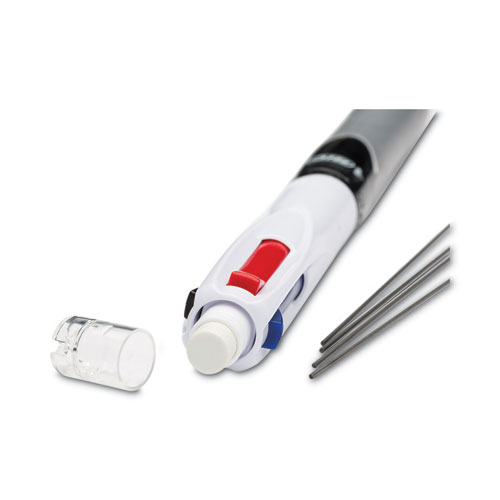 Image of Bic® 4-Color 3 + 1 Multi-Color Ballpoint Pen/Pencil, Retractable, 1 Mm Pen/0.7 Mm Pencil, Black/Blue/Red Ink, Gray/White Barrel