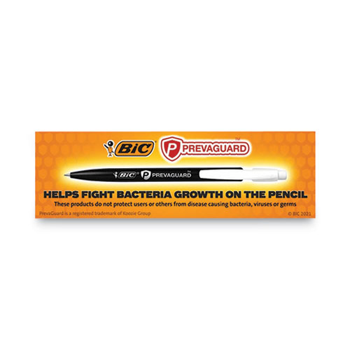 Image of Bic® Prevaguard Media Clic Mechanical Pencils, 0.7 Mm, Hb (#2), Black Lead, 6 Black Barrel/6 Blue Barrel, Dozen