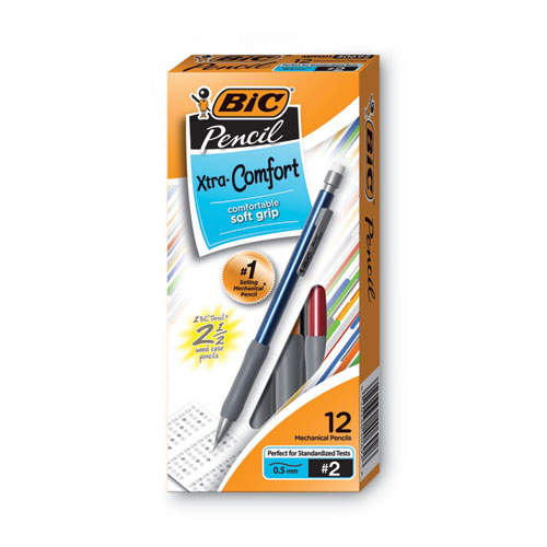 Xtra-Comfort Mechanical Pencil, 0.5 mm, HB (#2.5), Black Lead, Assorted Barrel Colors, Dozen