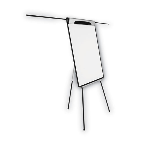 Magnetic Gold Ultra Dry Erase Tripod Easel with Extension Arms, 32" to 72", Black/Silver