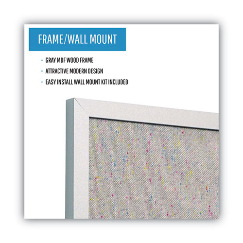 Image of Mastervision® Designer Fabric Bulletin Board, 24 X 18, Gray Surface, Gray Mdf Wood Frame