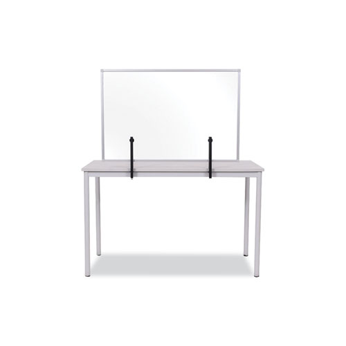 Image of Mastervision® Protector Series Glass Aluminum Desktop Divider, 35.4 X 0.16 X 23.6, Clear