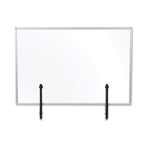 Mastervision® Protector Series Glass Aluminum Desktop Divider, 47.2 X 0.16 X 35.4, Clear