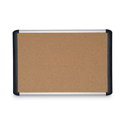 Tech Cork Board, 36x48, Silver/Black Frame