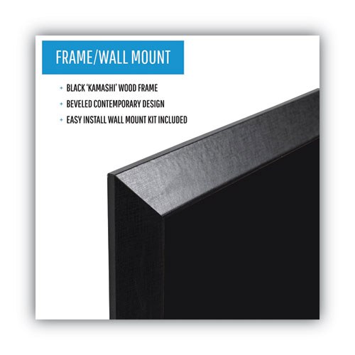 Kamashi Chalk Board, 36 x 24, Black Surface, Black Wood Frame