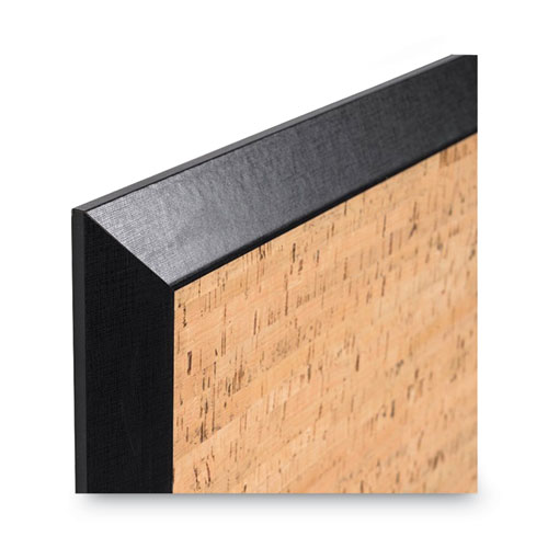 Image of Mastervision® Natural Cork Bulletin Board, 36 X 24, Tan Surface, Black Wood Frame