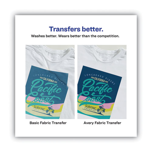 Fabric Transfers, 8.5 x 11, White, 5/Pack